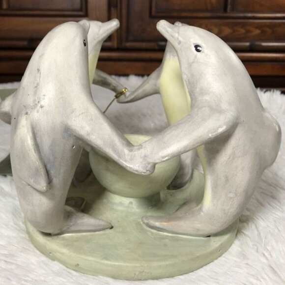 Vintage Penco Circles of the World Stoneware Dolphins Candle/Incense Holder - Picture 2 of 12